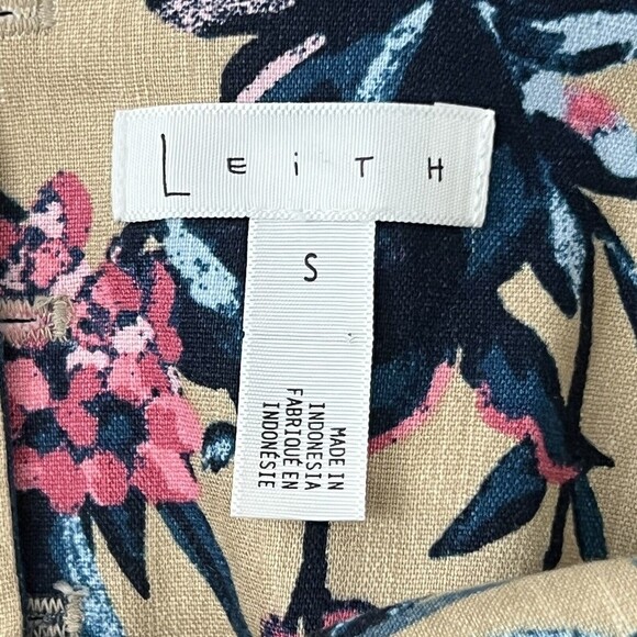 Leith Womens Size Small Floral Cut Out Linen Blend Jumpsuit - Picture 4 of 4